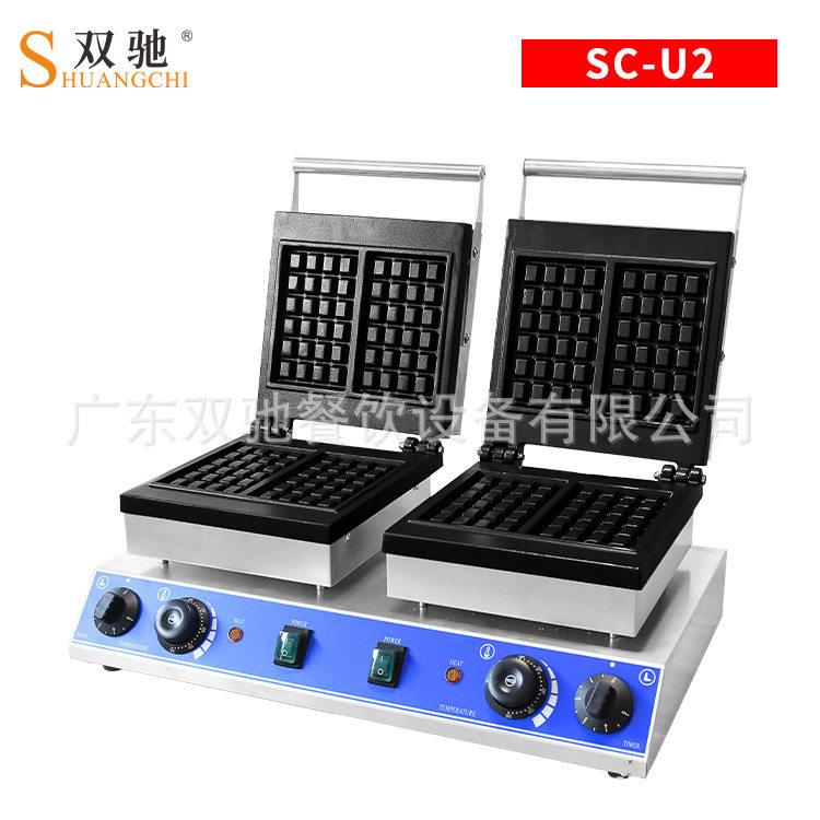 Shuangchi factory direct sales commercial square waffle oven machine electric heating waffle machine household crispy machine breakfast snacks