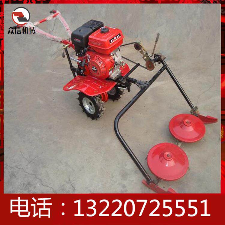 Equipped with walking tractor, micro tillage set, round UFZ lawn mower, weeding wheel, front lawn mower machine