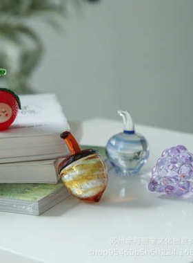 出口级别纯手工琉璃大摆件水果摆件 琉璃瓶塞 玻璃工艺品圣诞摆件