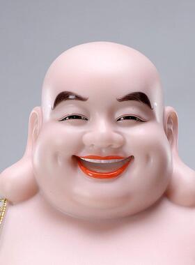 汉白玉笑佛弥勒佛像家用供奉布袋和尚大肚佛开业送礼玄关招财摆件