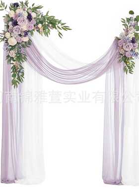 人造拱门帷幔纱幔雪纺仿真花三件套婚礼派对装饰厂家供货
