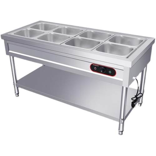 快餐保温台商用立式电加热汤池售打菜饭食堂热菜不锈钢小型快餐车 - 图3