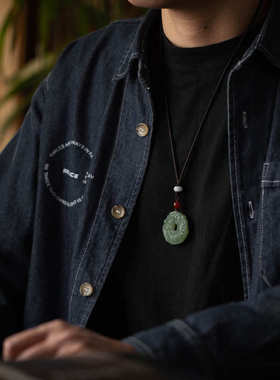 天然和田玉祥龙玉坠批发中国风复古祥龙平安扣湖水绿龙牌玉石玉佩