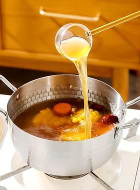 高硼硅玻璃勺耐高温长柄彩色柄热油泼油勺汤勺厨房专用调料味勺子