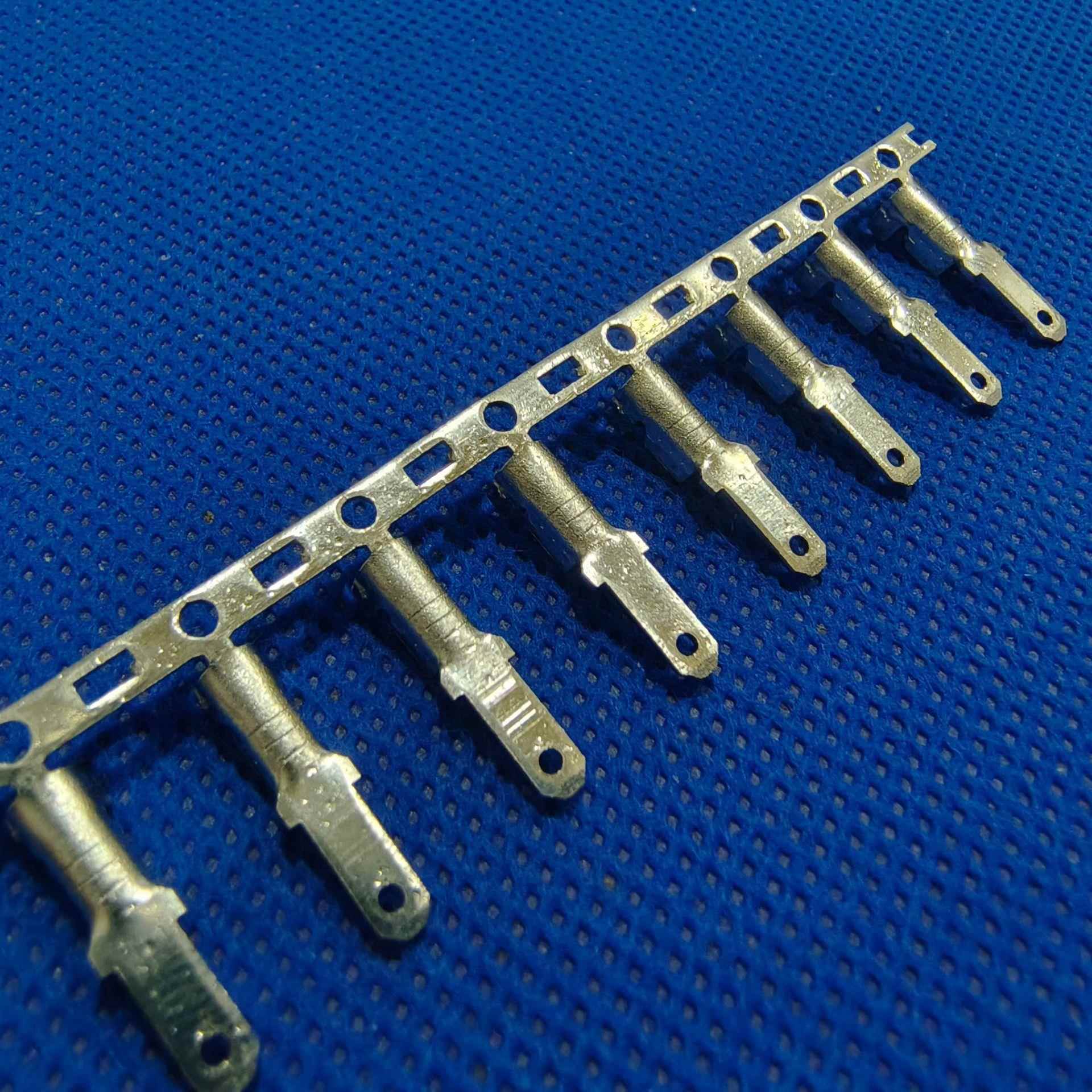 2.8压线插片110接线插片连带0.8厚公母铜端子-0.5对插连接器 - 图1