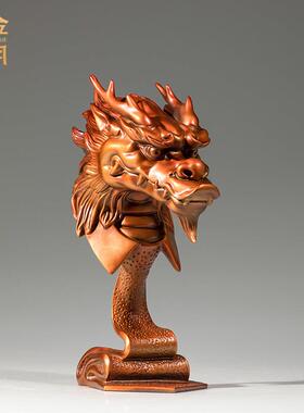 铜金岁月龙头老大龙首铜器摆件办公室玄关开业送礼铜雕工艺品摆件