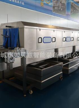 烤盘清洗机 食品周转箱清洗设备 热水消毒隧道式压喷淋洗筐机