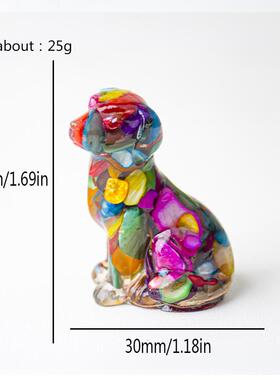 树加天然水晶制作坐姿细狗 脂坐姿小摆件绿植 桌狗面 装办公家居