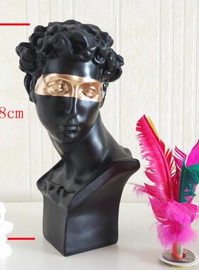 8cmHCF30-10小2大卫蒙眼艺术头树脂仿石膏雕像ins卫欧式风像雕塑