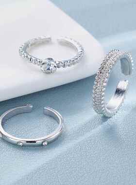 小众冷门戒指女学生党欧美气质简约高级感冷淡风套戒女个性素圈点