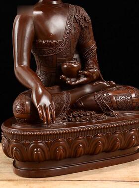 释迦牟尼佛铜像客厅现代桌面三宝佛铜彷古释迦摩尼佛摆件