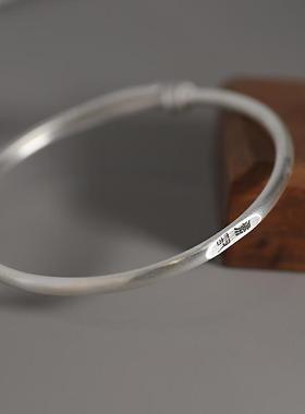 正品温声 平手安可喜乐工复古民族风纯银足银环调节手镯手节日礼