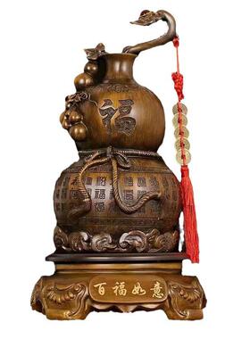 百福如意葫芦摆件大号客厅酒柜装饰品福字如意进门口玄关壁柜酒柜