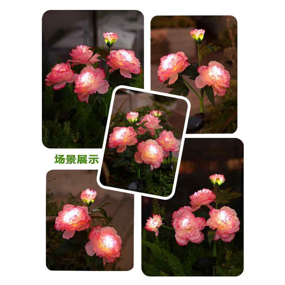 太阳能庭院灯户外防水牡丹花灯新年院子氛围装饰灯花园插地草坪灯,淘宝优惠券,粉丝福利购,淘宝优惠卷