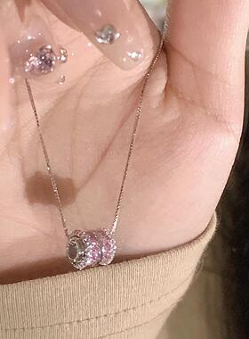 小众精致项链配礼服粉色小蛮腰项链女生轻奢小众ins风百搭高级感