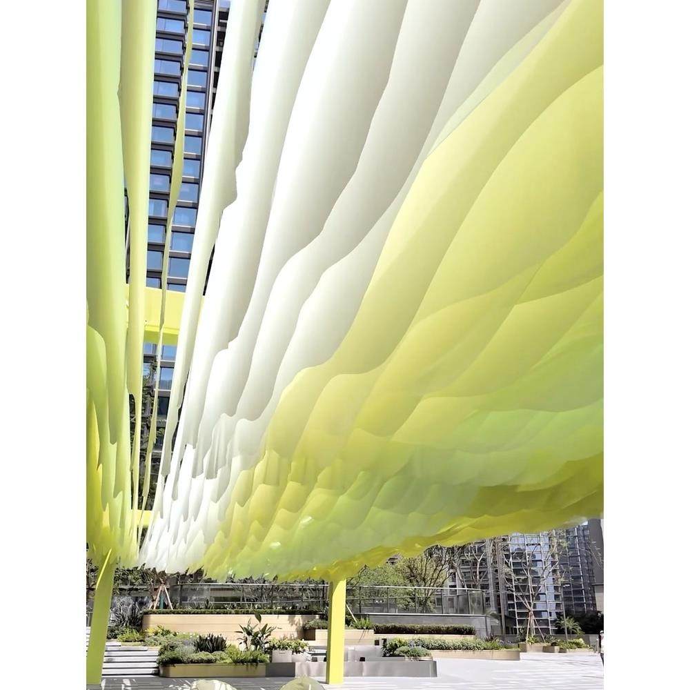 网红吊顶纱幔户外风动纱幔海边餐厅装饰布幔景区纱幔波浪款式纱幔,淘宝优惠券,粉丝福利购,淘宝优惠卷