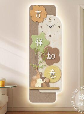 创意心想事成北欧小清新玄关装饰画画走廊客厅装饰背景墙时钟表挂
