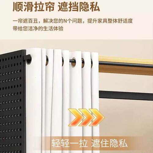 转角衣帽架家用卧室洞洞板金属挂衣架步入式衣柜开放式落地置物架 - 图1