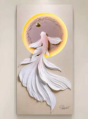 3d立体浮雕玄关挂画走廊过道灯光现代奶油风感入户客厅装饰画