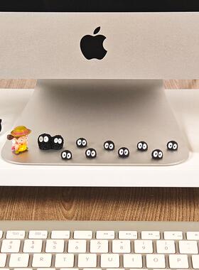 治愈系煤球小梅电脑屏幕装饰摆件办公室工位桌面解压玩偶迷你饰品