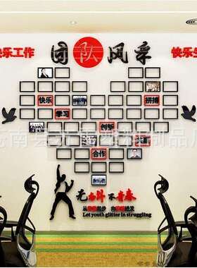 员工团队风采展示文化墙励志贴墙饰办公UOM室企业公司片墙照装贴