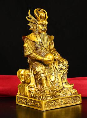 铜广济龙王佛像纯铜龙王爷神像摆件家居客厅供奉装饰龙五爷财神