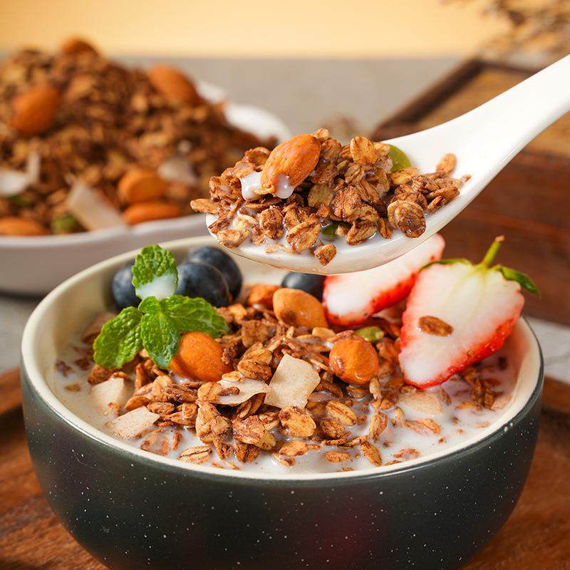 海盐巧克力燕麦片谷物早餐即食可可坚果水果羹麦片代餐酸奶500g,淘宝优惠券,粉丝福利购,淘宝优惠卷