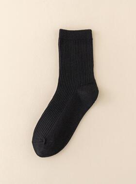 X 62516 Men's Mid-Calf Socks Black Solid Color 士纯色中筒