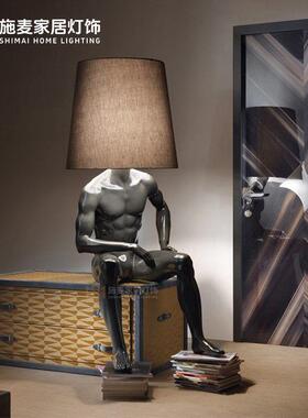 客厅设计师玻璃纤维艺术人物装饰摆饰家居床头沙发边大型雕塑落地