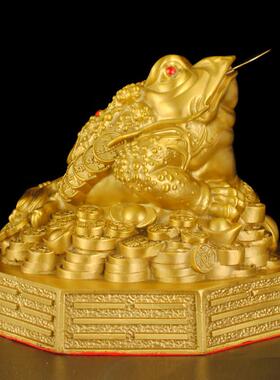 纯铜八卦金蟾摆件客厅三足铜金蟾蜍三脚金蝉店铺家居玄关开业礼品