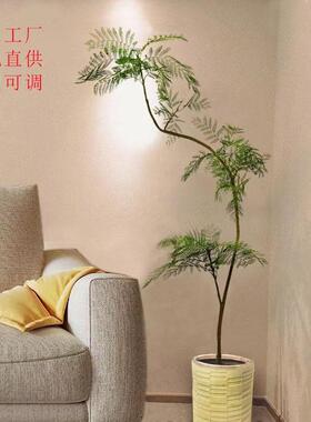 大仿真蓝花楹绿植高端室mhg-内物客厅商仿铺装饰杆弄落地盆栽家居