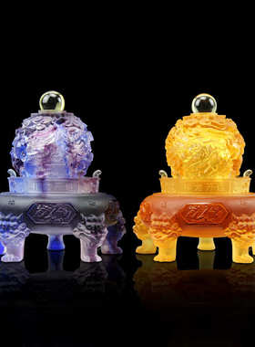 锋明古法琉璃祥龙鼎摆件工艺品办公室龙年开运摆件鼎公司开业礼品
