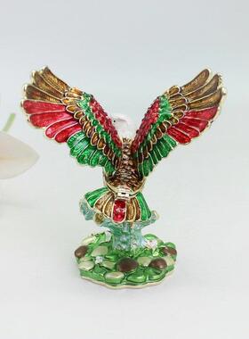 办公室摆件金属工艺礼品摆饰珐瑯彩大鹏展翅老鹰家居小摆件书房装