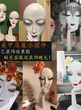 北欧创意抽象黑白艺术人脸面具摆件客厅酒柜装饰品人物雕塑工艺礼