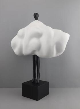 现代简约云朵物树摆客厅茶几人样板脂房01售楼部玄件关创意软装饰