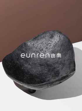 中式复古风仿石器果盘树脂托盘摆件样板房民宿酒店桌面创意装饰品