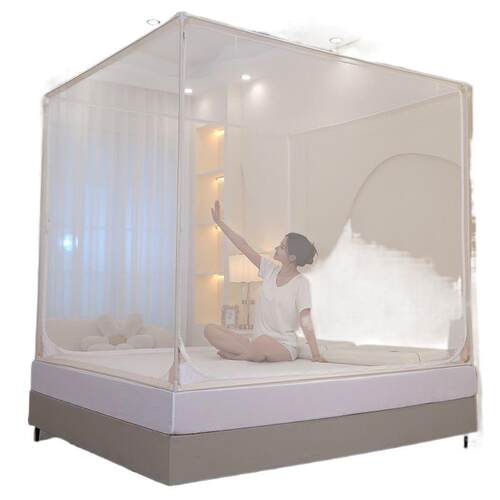 新款用蚊尘帐卧室儿童坐j6406家床全底加密包围防蚊防加粗支架20 - 图3