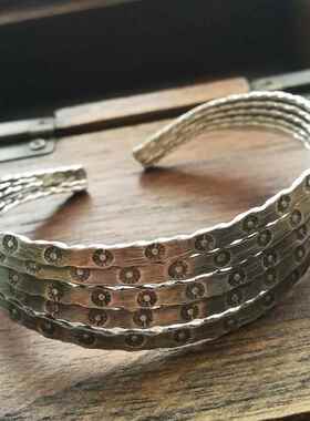 正品泰国清迈手工银手炼转覆开古个性银首饰2025新扭利基化设计放