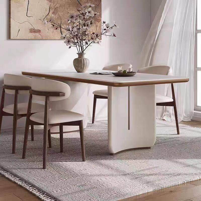 法式奶油风实木2025新款岩板餐桌椅组合家用饭桌现代简约长方形桌,淘宝优惠券,粉丝福利购,淘宝优惠卷