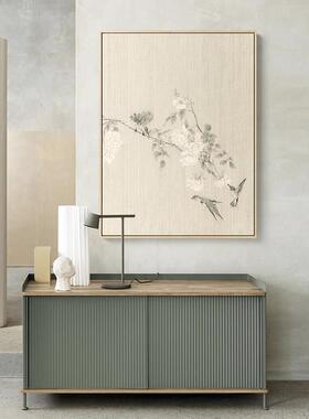 法式中国1046风柚高木实木框玄关画植物花卉主题术级 感艺壁画