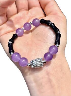 人鱼的眼泪海蓝宝色仿珍珠串珠手链年新款轻奢感小众设计感手链