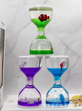 动物油创意液体沙漏摆件装饰摆件