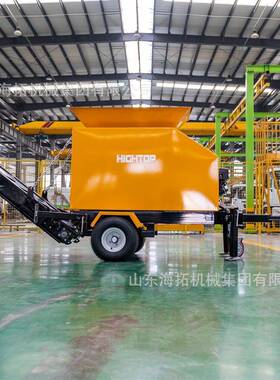 跨境出口HTC135型拖车式鄂圾式碎石机小石962料建筑垃小型破碎J设