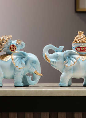 大象摆件客厅酒柜电视柜创意玄关家居装饰品茶几办公室桌面工艺品
