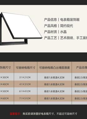电表箱装饰画电闸盒弱配电箱遮挡装饰茶室中式盖板画客厅遮丑挂画