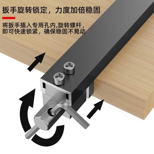 博翰木工靠山靠尺铝合金快速定位夹推台锯伸缩推杆翻转合夹持靠山 - 图2