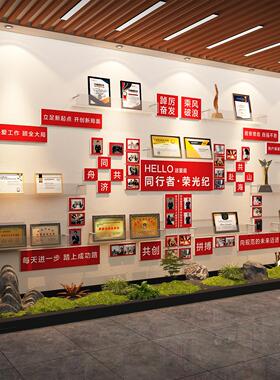 荣誉墙展示架装饰团队员工风采照片布置办公室司文化企业学校专利