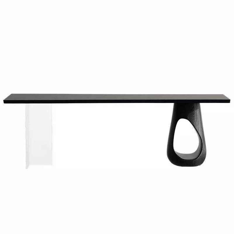亚克力悬浮茶桌客厅家用实木长方形桌创意岛台大板洽谈桌餐桌一体 - 图3