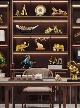 中式CD480846博新古架办公室招财摆件高档大气客厅柜酒隔断柜家居