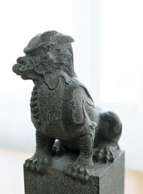青石貔貅摆件茶室客厅书房庭院文玩办公工艺礼品摆件装饰品